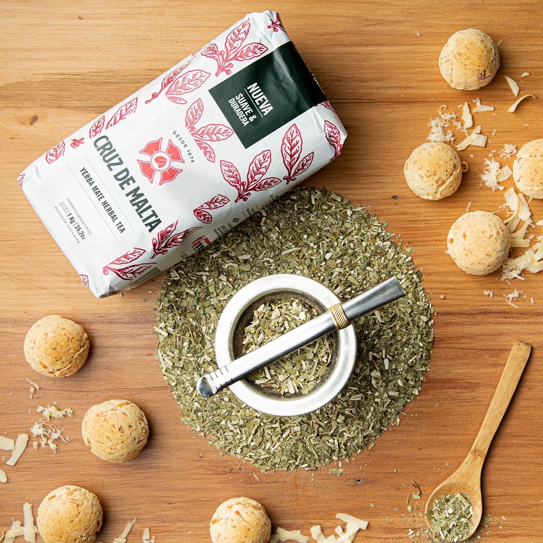 Cruz de Malta Yerba Mate Tea - 1kg (2.2 lbs) Loose Leaf - Traditional Argentine Herbal Tea - Smooth Flavor, Naturally Sourced -