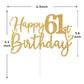 Sriburcio Gold Glitter 61st Birthday Cake Topper, Funny Party Decoration, Model SH--1101, Color 61