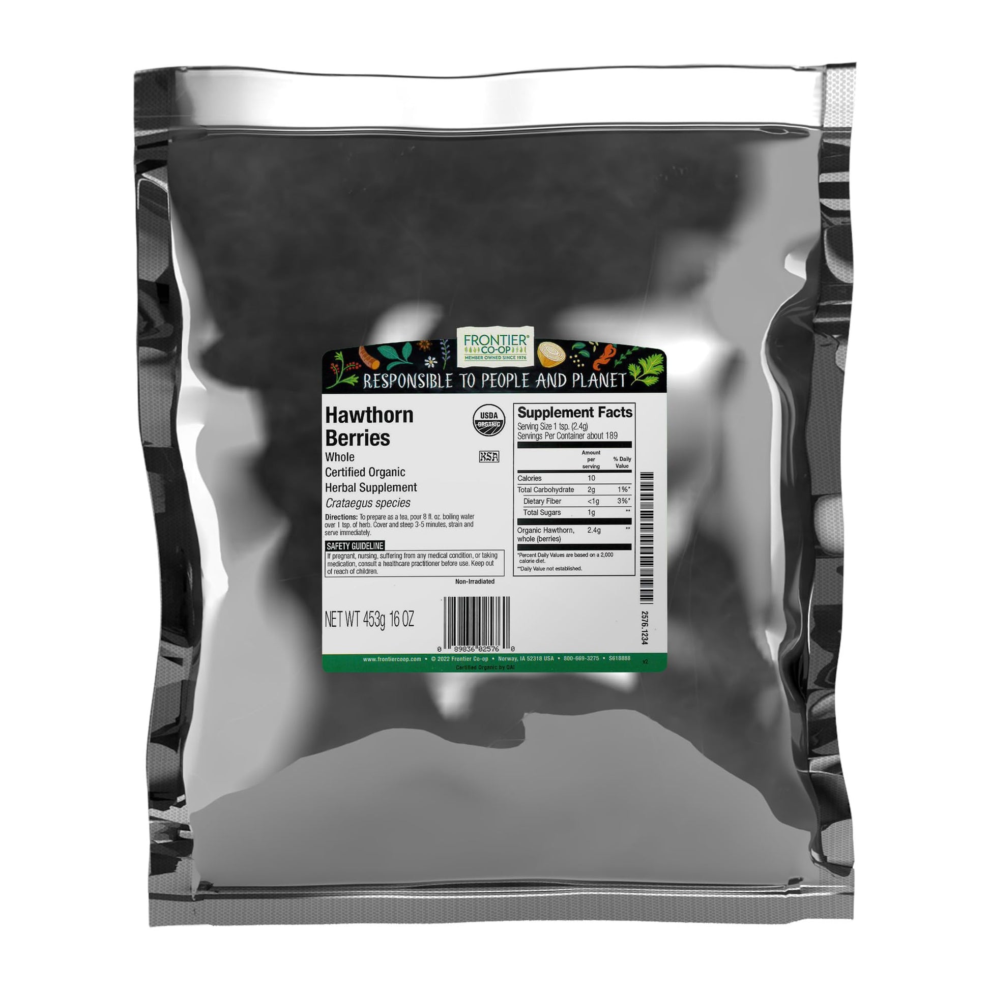 Frontier Co-op Organic Hawthorn Berries, 16 oz (1 Pound) - Dried Fruit