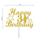34 Birthday Cake Topper Gold Glitter, Party Decoration Ideas, Premium Quality, Sturdy Doubled Sided Glitter, Acrylic Stick. Made