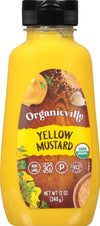Organicville Yellow Mustard - Mustard Yellow Organic, Yellow Mustard, Vegan, Gluten Free, USDA Organic, Non-GMO, Paleo, Whole 30