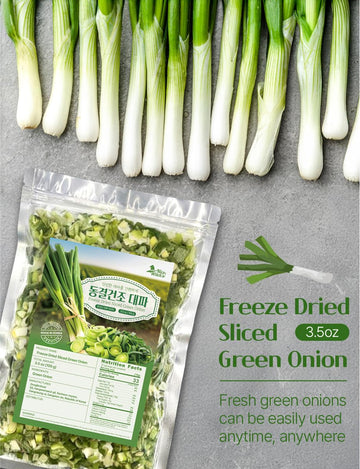 Nice Withc'S Freeze Dried Green Onion 3.5 Ounces (100G), Gluten Free, Korean Chopped Green Onions, Green Onions For Cooking, Gar