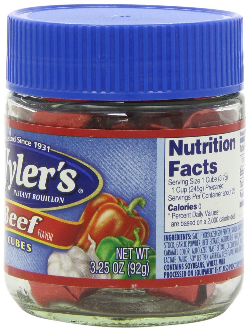 Wylers Chicken Instant Bouillon Cubes Jar (3.25 oz Jars, Pack of 8)