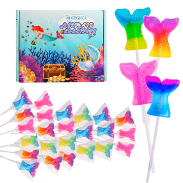 Mermaid Lollipops 24Pk, Mermaid Tail Candy Lollipops For Mermaid Birthday Party Favors, Lollipops Mermaid Candy, Mermaid Snacks,