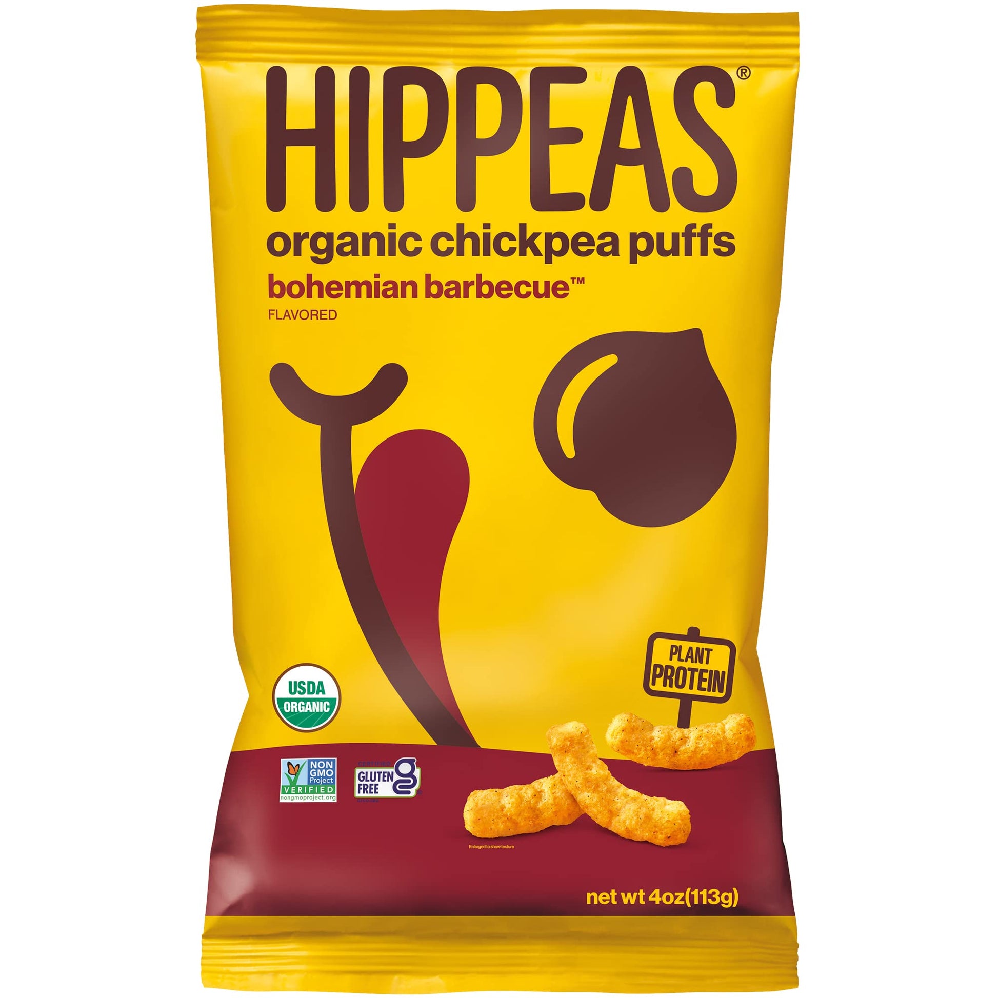 HIPPEAS Organic Chickpea Puffs, Bohemian Barbeque, Vegan, Gluten-Free, 4 Ounce (Pack of 12)