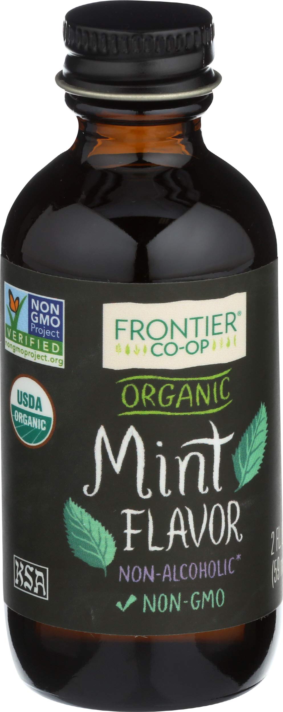 Frontier Co-op Non-Alcoholic Mint Flavor, 2 Fl Oz, Organic, Kosher, Ideal for Baking and Icing