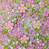 Homankit Edible Flowers for Cake Decorating Pink Flowers Sprinkles White Green Sugar Pearls Baking Cake Cupcake Toppers Cookie D