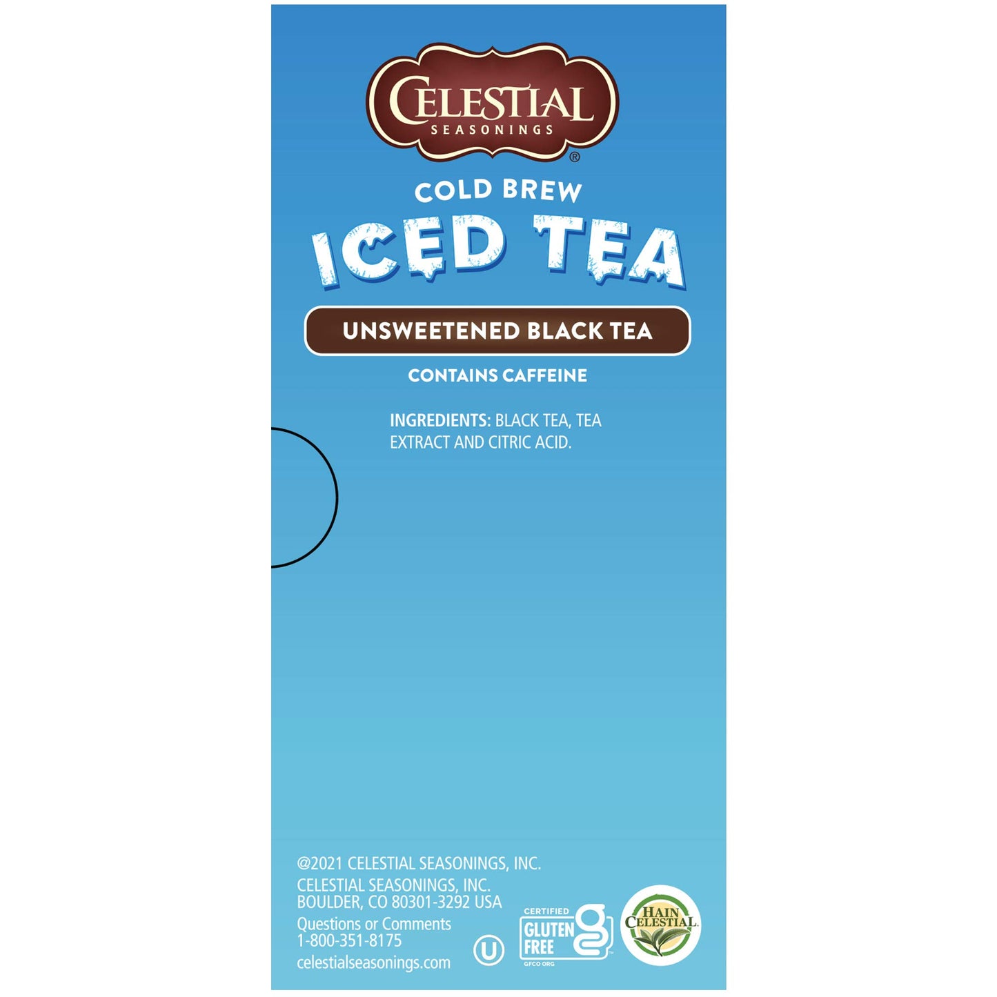 Celestial Seasonings Cold Brew Iced Tea, Unsweetened, Caffeinated, 18 Tea Bags, Pack of 6