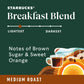 Starbucks K-Cup Coffee Pods, Medium Roast Breakfast Blend, 22 Count, 100% Arabica, Compatible with Keurig Coffee Makers