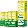 Zevia Zero Calorie Energy Drink, Pineapple Paradise, 12 Fl Oz, Pack of 12, Clear