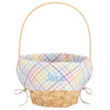 Let'S Make Memories Personalized Create Your Own Wicker Easter Basket - Blue Gingham Design - Basket Only - Customize With Any N