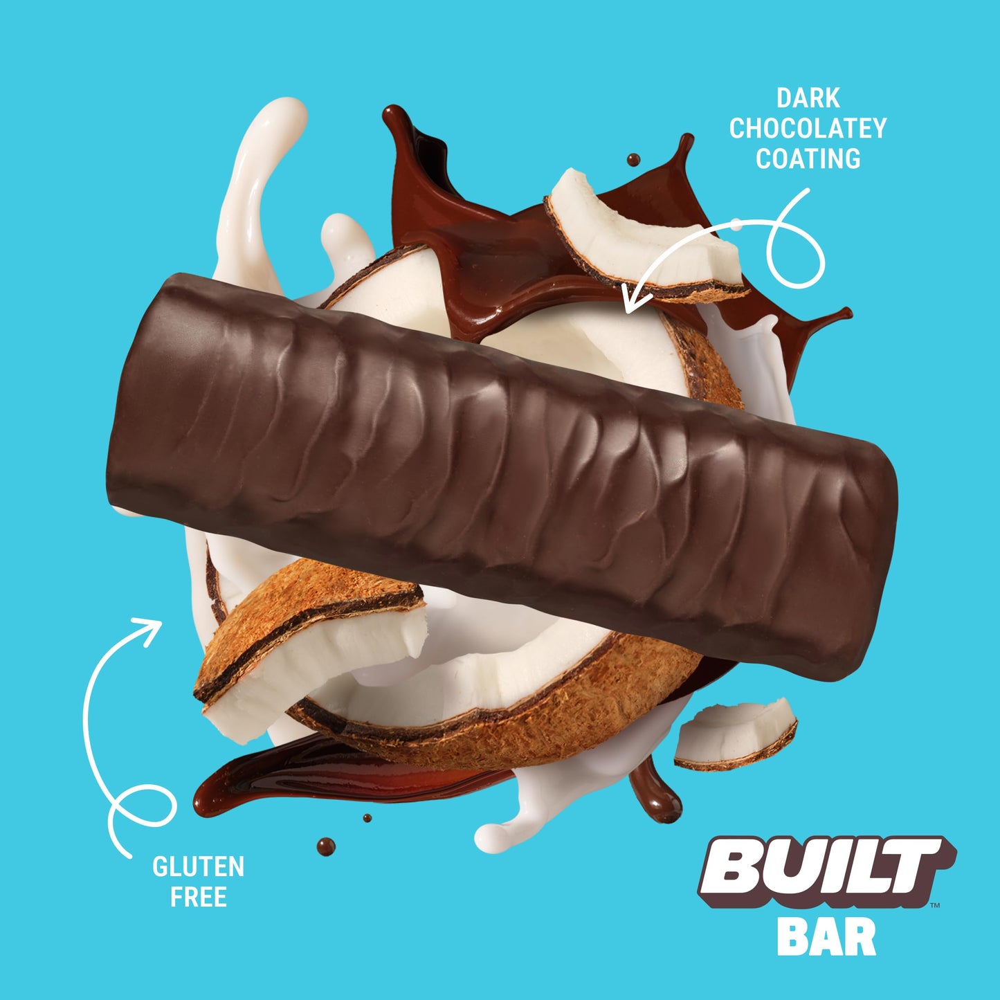 Built Bar, Protein Bars, 17G Protein Snacks, On-The-Go Bars With Only 130 Calories & 4G Sugar, Coconut, 12 Count