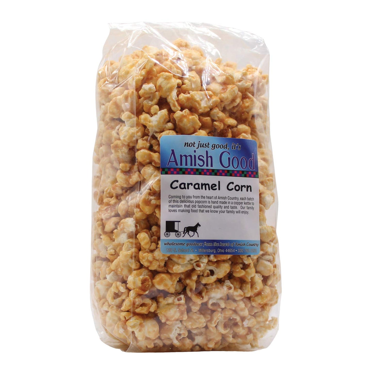 Amish Good Premium Caramel Popcorn Real Butter And Coconut Oil In Large 16 Ounce Bag