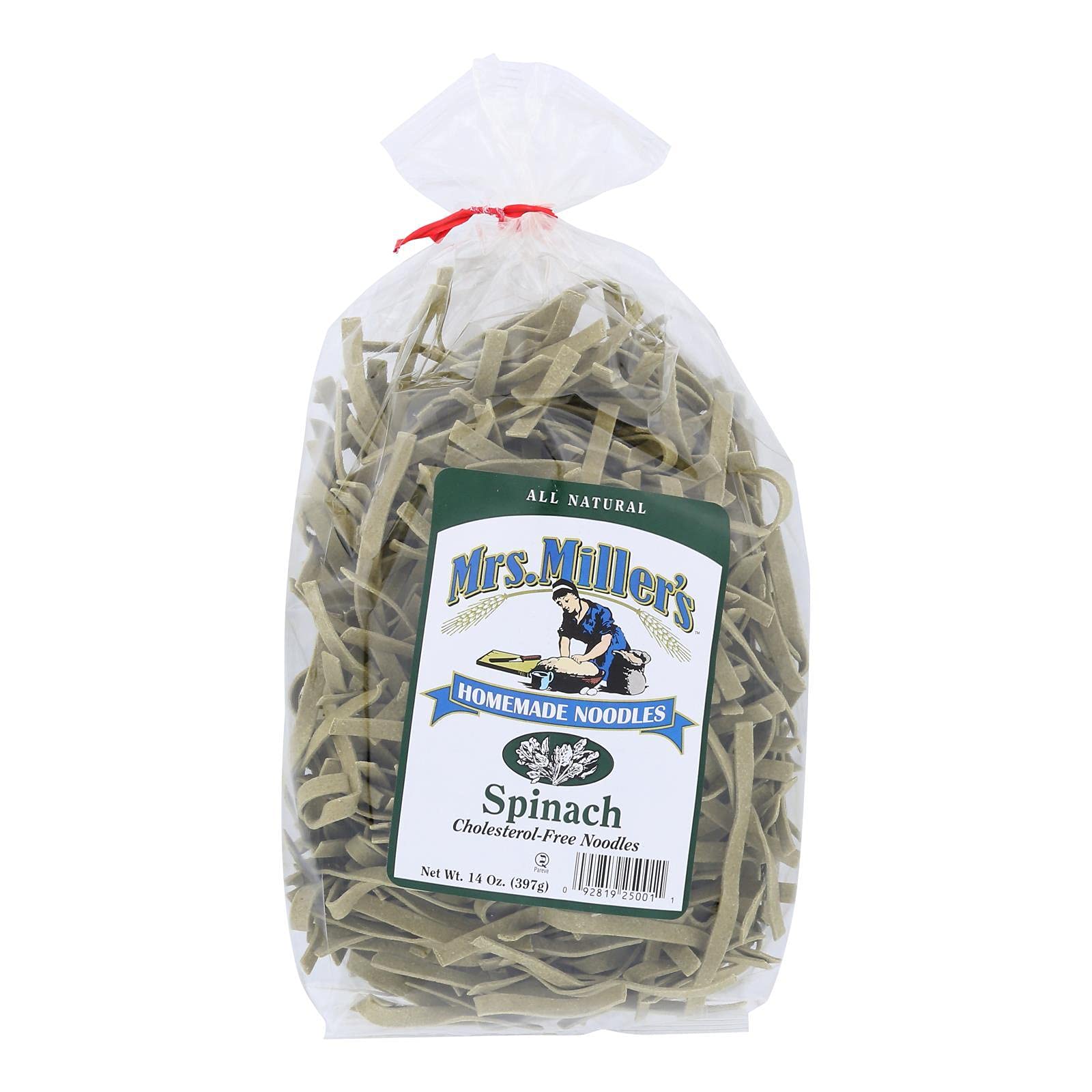 Mrs. Miller's Homemade Noodles, Spinach, 14 OZ (Pack of 6)
