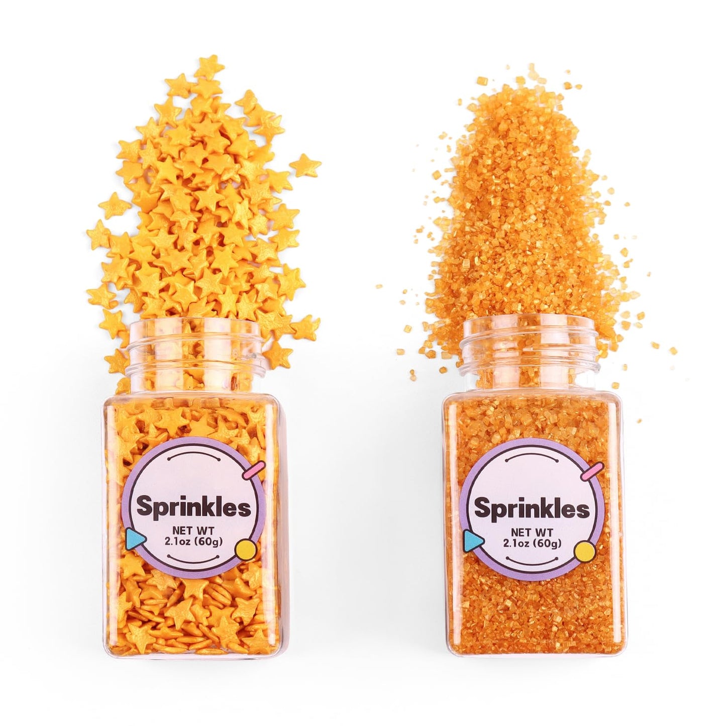 Gold Star Sprinkles For Cake Decorating, Gold Sprinkles, Edible Gold Sanding Sugar For Cake, Cupcake, Cookies, And Ice Cream Top