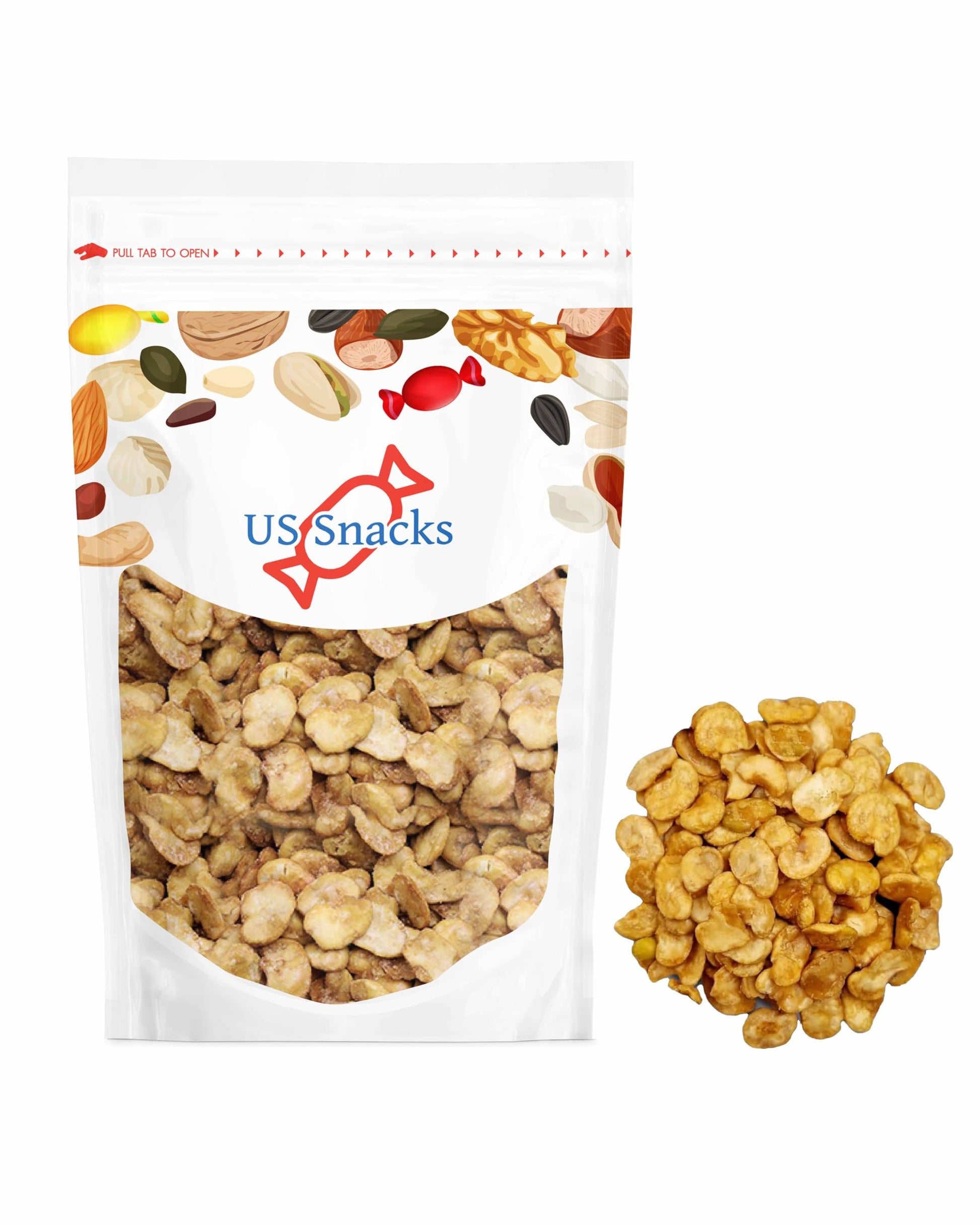 US Snacks Salted Broad Beans (Fava Beans), 2 Pound