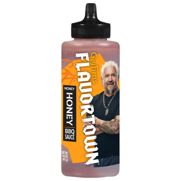 Guy Fieri's Flavortown Money Honey BBQ Sauce - Sweet Honey Barbecue Sauce for Chicken Wings & Ribs - 14.5 Ounce Bottle (Pack of 