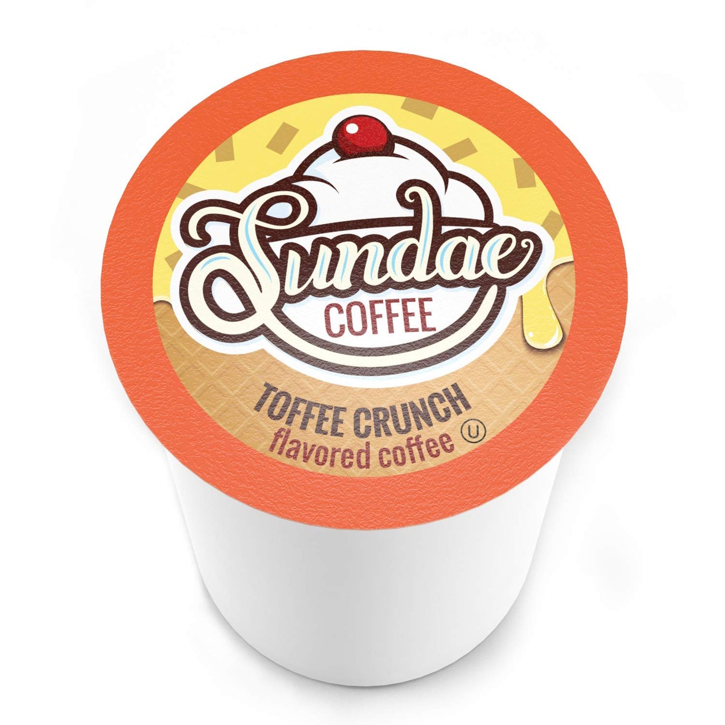 Sundae Ice Cream Flavored Coffee Pods, Compatible With 2.0 Keurig K-Cup Brewer, (Toffee Crunch) 48 Count