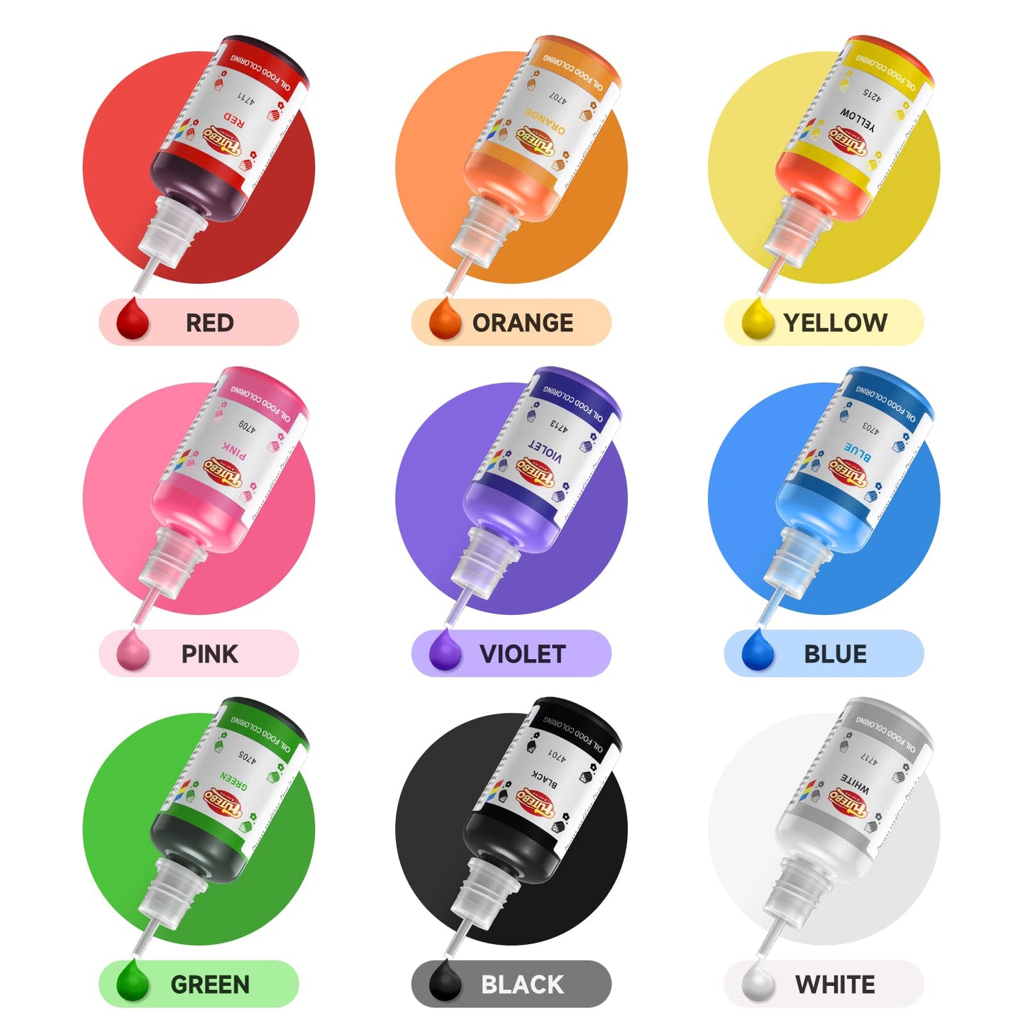 Oil Based Food Coloring, 15ml Large Capacity Food Coloring for Icing, Dye Color for Chocolate Candy Cake, Edible Oil Food Grade