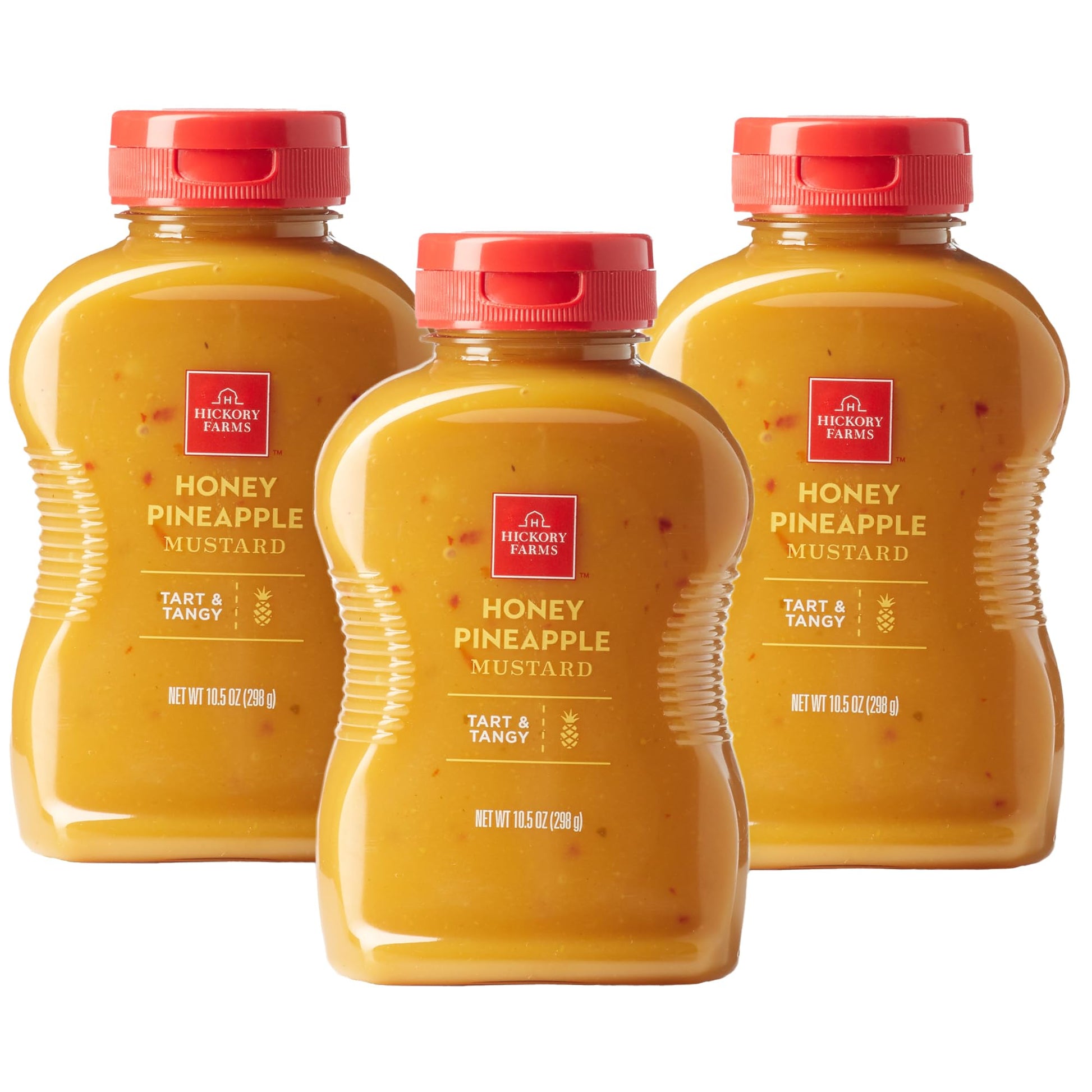 Hickory Farms Pineapple Honey Mustard (10.5 ounce, Pack of 3) - Gourmet Mustarrd Great for Charcuterie Boards, Snacking, and Rec