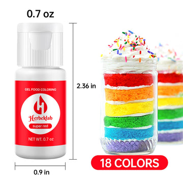 Gel Food Coloring 18 Colors X 0.7 Oz Concentrated Gel Based Food Dye Vibrant Icing Colors Neon Food Coloring For Baking Cake Dec
