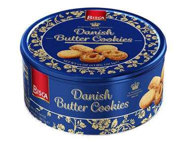 Bisca Danish Butter Cookies, 64 oz Tin, 4 Pound Pack, Delicious Treats