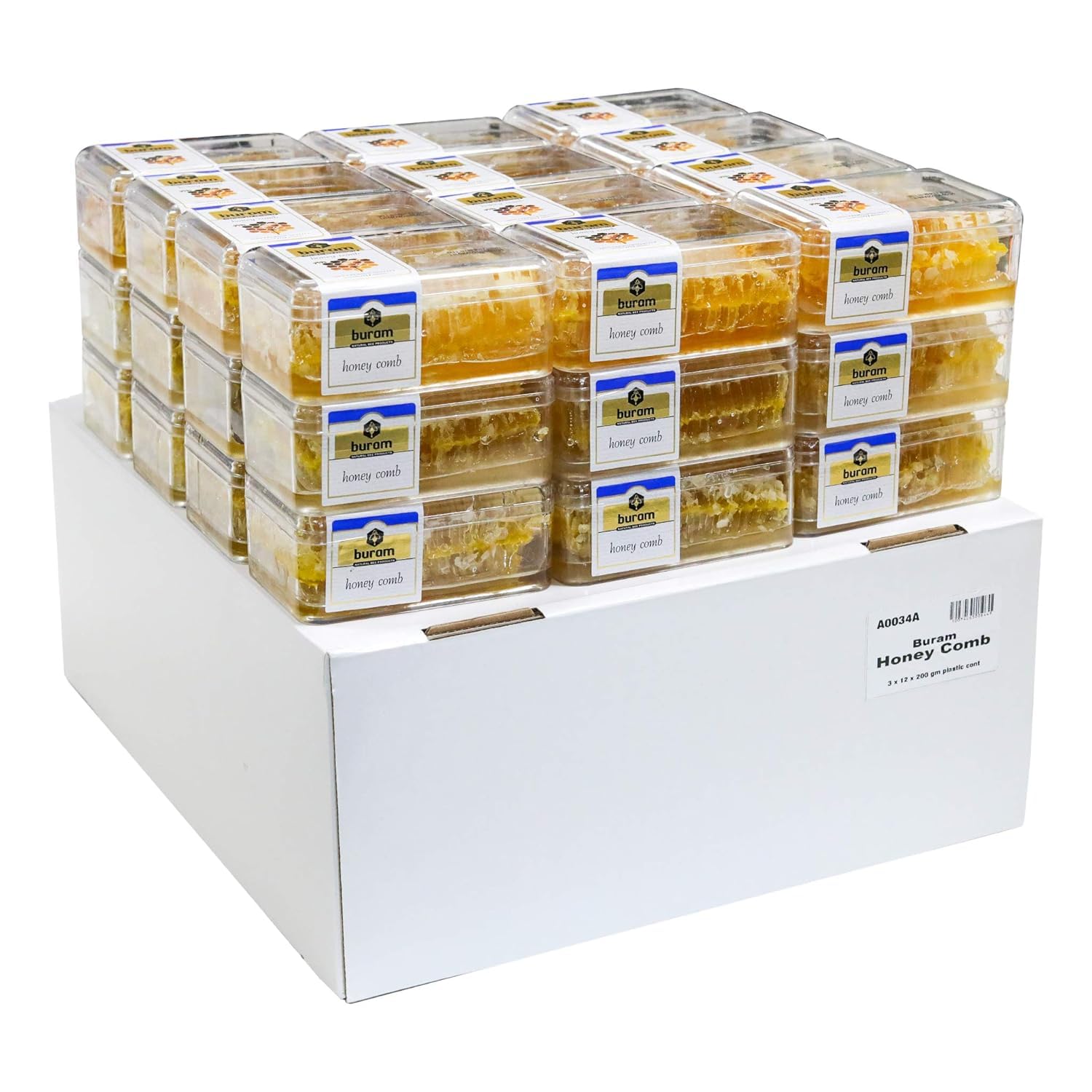 Buram 100% Pure  Gourmet Raw Honeycomb  100% All-Natural  No Additives  No Preservatives  From the Turkish Mountains  7.1 oz Pack of 36