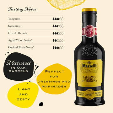 Mazzetti Balsamic Vinegar Pgi- 3 Leaf Yellow Label, 8.45 Fl Oz (Pack Of 1)