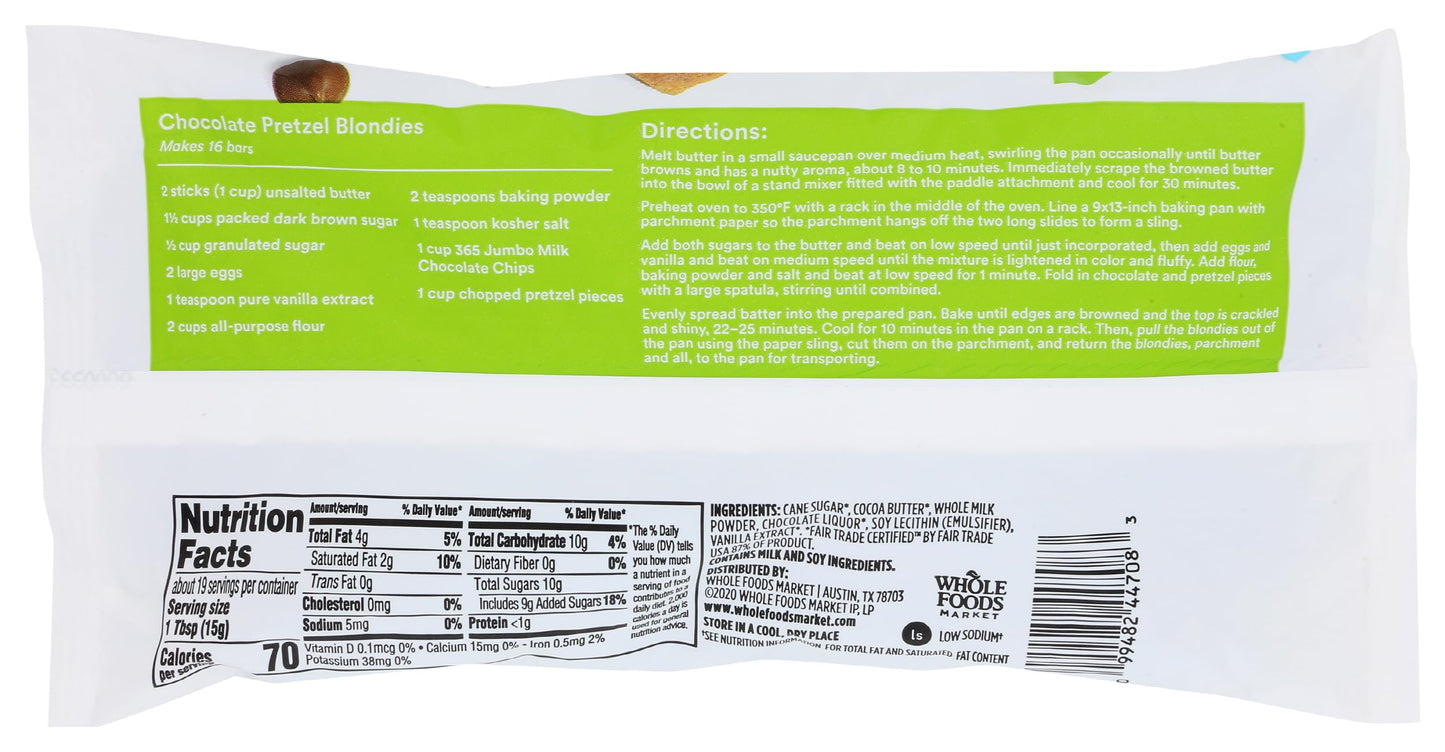 365 by Whole Foods Market  Jumbo Milk Chocolate Baking Chips  10 oz