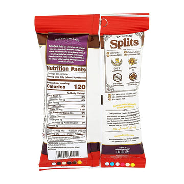 Unique Snacks Extra Dark Splits Pretzels, Vegan, 2.12 Oz. Bag, Pack of 12, OU Kosher, Non-GMO, Homestyle-Baked Snack