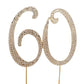 Honbay Cake Topper Premium Sparkly Crystal Rhinestones for 60th Birthday or Anniversary Party, 1 Count, 60 Gold