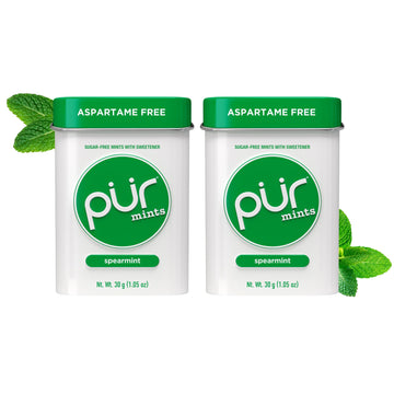 Pur Mints | Aspartame Free Mints | Made With Xylitol | Sugar Free, Vegan, Gluten Free & Keto Friendly | Natural Spearmint Flavor