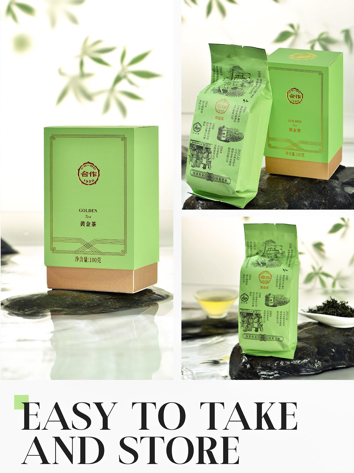 Loomica Loose Leaf Green Tea, High Mountain, Naturally Smooth, 100g (3.52oz), 20 Empty Tea Bags Included