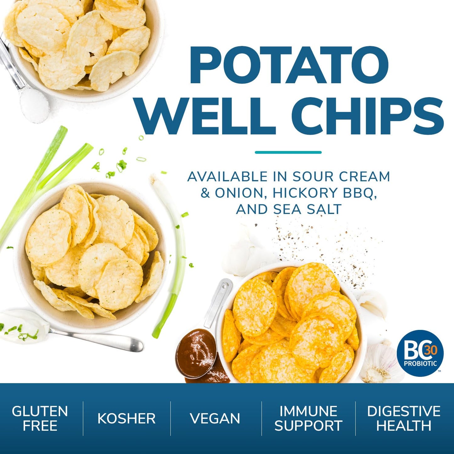 Wonderslim Potato Well Chips, Sour Cream & Onion, With Probiotics & Immune Support, Vegan, Gluten Free (12Ct)