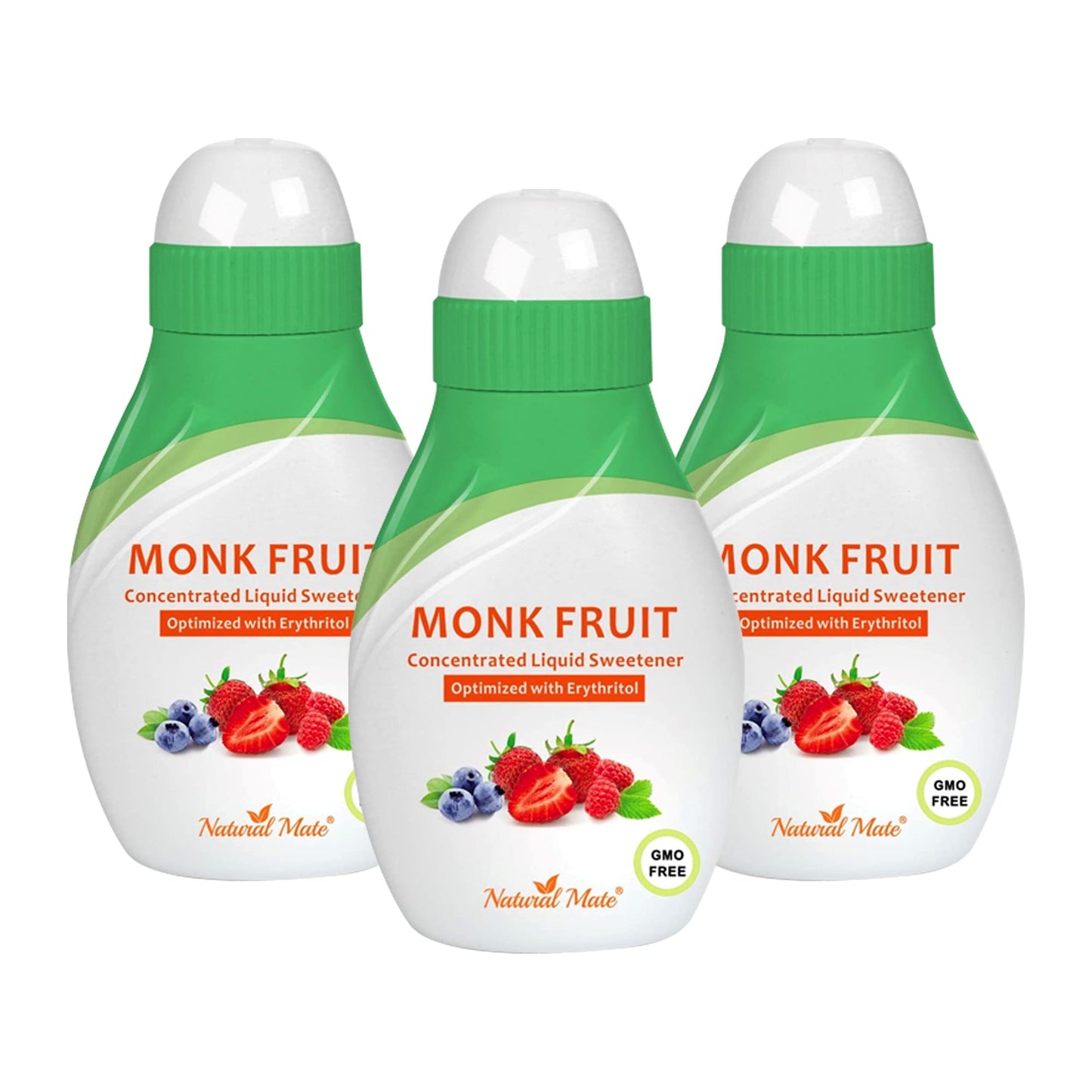 Monk Fruit Concentrated Liquid Sweetener (Optimized With Erythritol) 1.33 Fl Oz (37 Ml)-3 Pack)