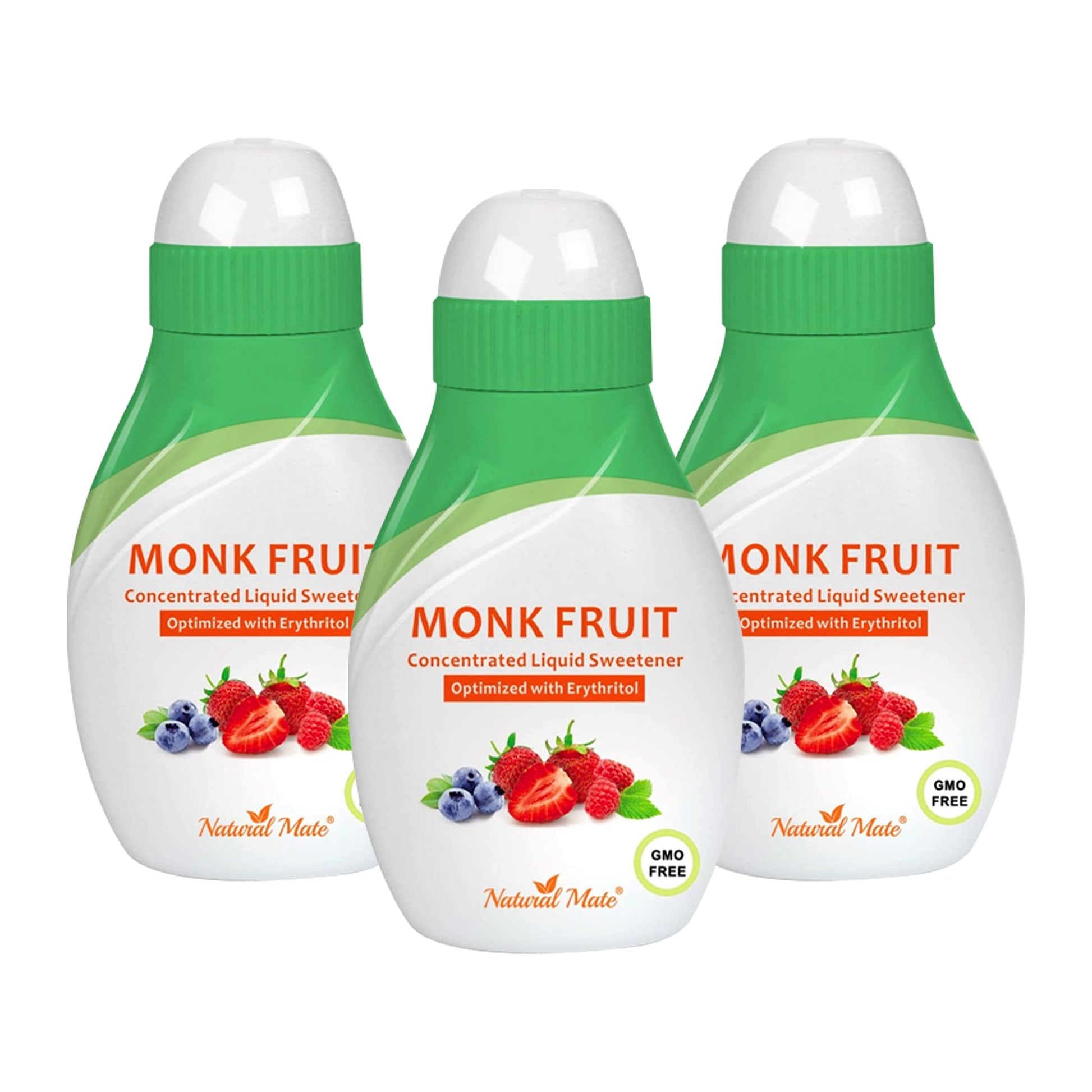 Monk Fruit Concentrated Liquid Sweetener (Optimized With Erythritol) 1.33 Fl Oz (37 Ml)-3 Pack)