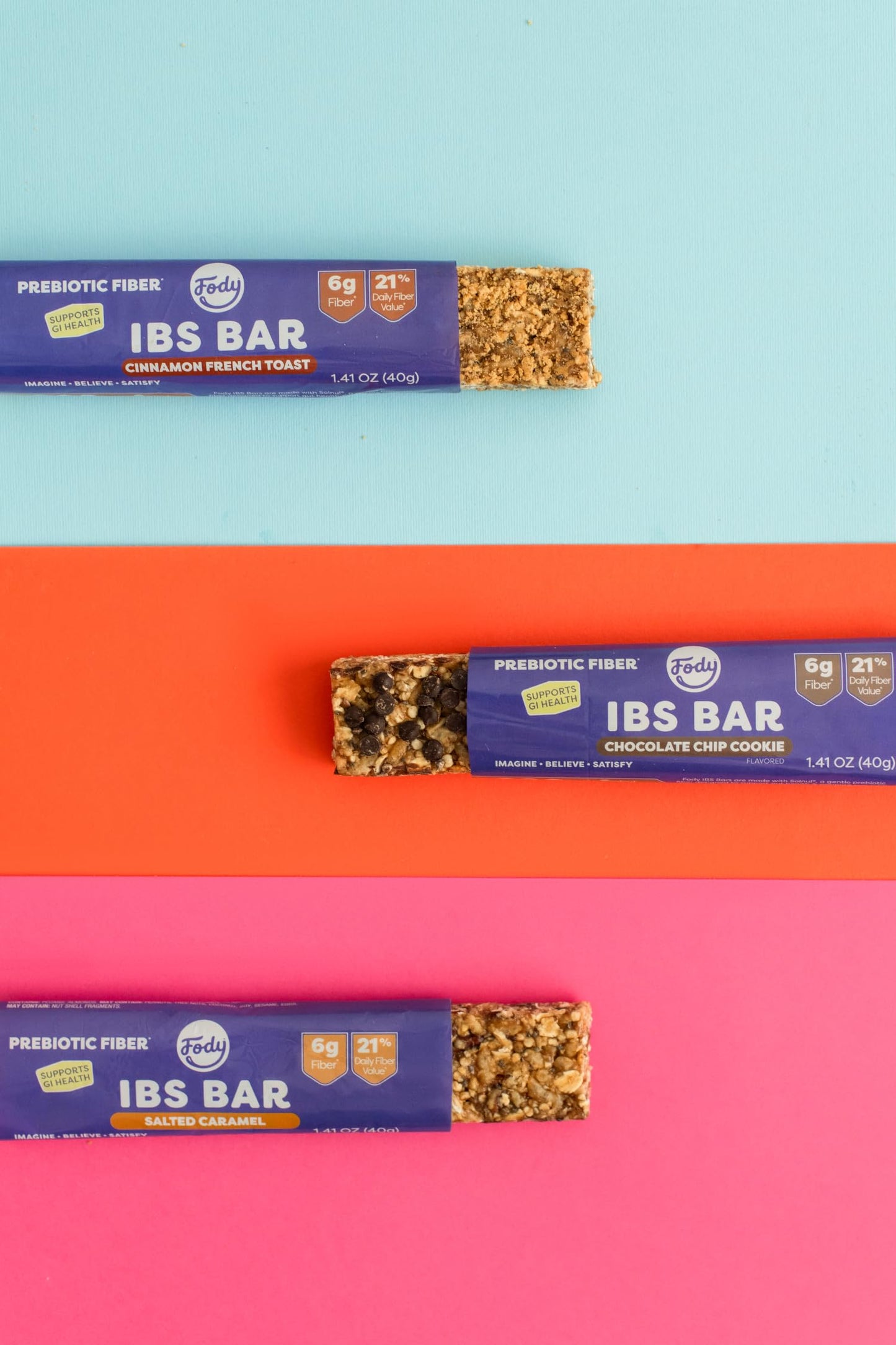 Fody Foods IBS Snack Bars  Chocolate Chip Cookie  1.41 Oz (Pack of 12)  6g Prebiotic Fiber  Low FODMAP  Gut & IBS Friendly  Lactose Free  Non-GMO  Gluten Free