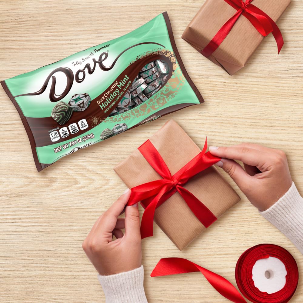 DOVE PROMISES Dark Chocolate Holiday Mint Christmas Candy Gifts  7.94 Oz Bag