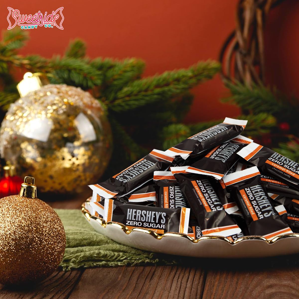 Zero Sugar Caramel Filled Chocolate Candy, 2 Pound Of Sugar-Free Chocolate Candy, For Low Carb Diets
