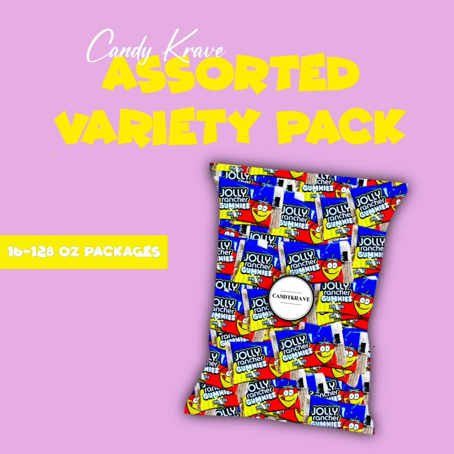 CandyKrave Jolly Ranchers Misfits - 2 Flavors in 1 Gummies - Snack Size Bag Individually Wrapped 2 Flavor Sour Jolly Ranchers Ca