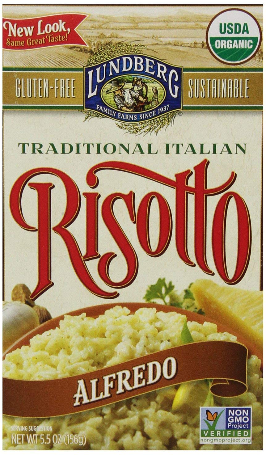 Lundberg Traditional Italian Risotto Alfredo, Gluten-Free, USDA Organic, 6 Pack, 5.5 oz Each