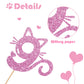 MINUET MINUTE Cat Nine Cake Topper - Pink Glitter, Cardboard, Happy 9th Birthday Party Decoration