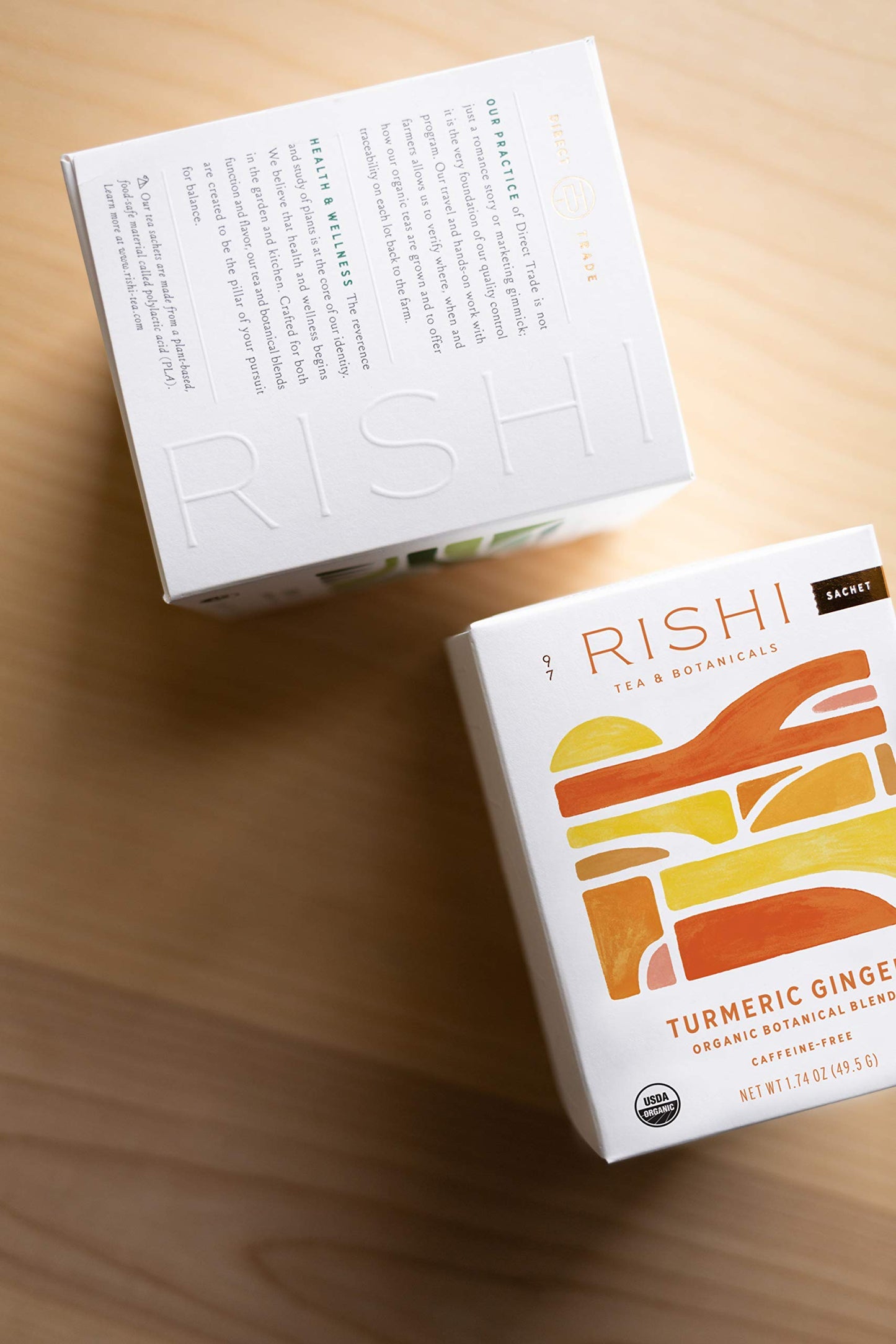 Rishi Tea Organic Turmeric Ginger Herbal Tea Sachets, Caffeine-Free, 15 Count (Pack of 2)