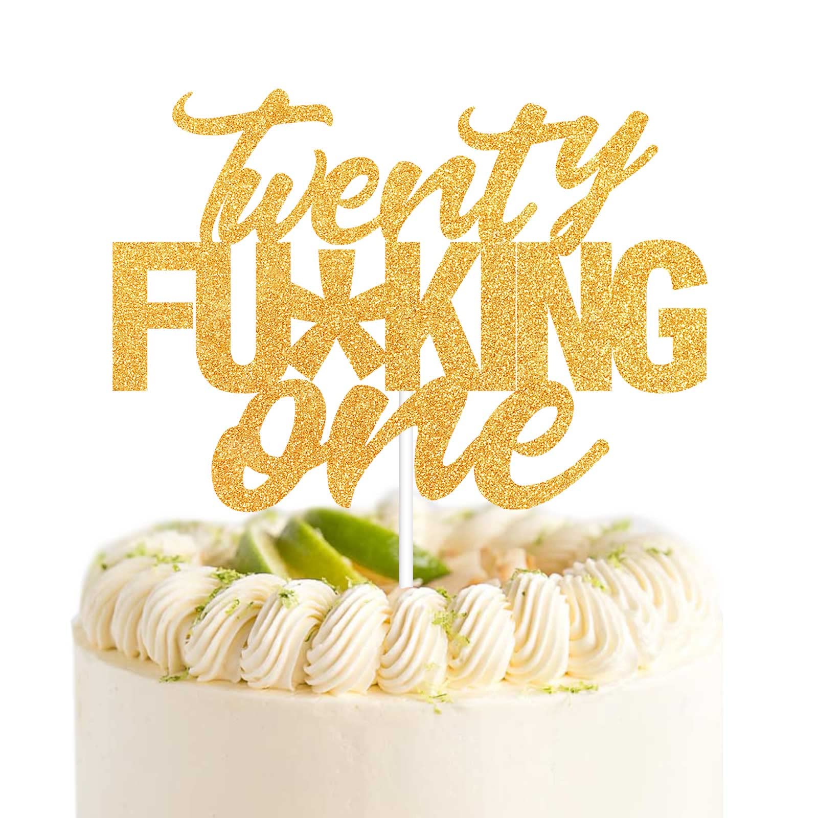 21 Twenty One Gold Glitter Cake Toppers 21 Years Old 21St Birthday Anniversary Party Decorations Supplies
