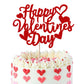1 Pack Happy Valentines Day Cake Topper Glitter Sweet Heart Love Be Mine Valentines Cake Pick For Valentines Day Engagement Theme Birthday Party Cake Decorations Supplies Red