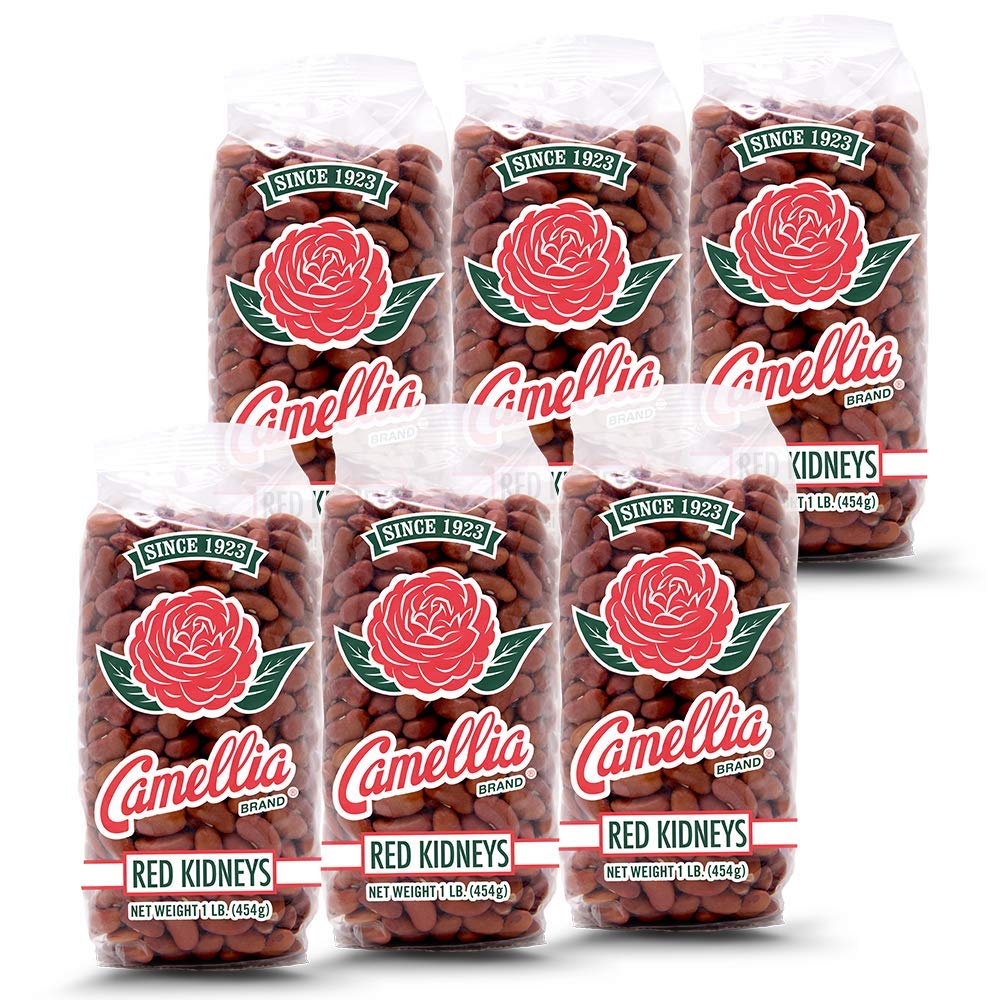 Camellia Brand Dried Red Kidney Beans, 1 Pound (6 Pack) - High Quality, Non-GMO, Ideal for Cooking and Baking