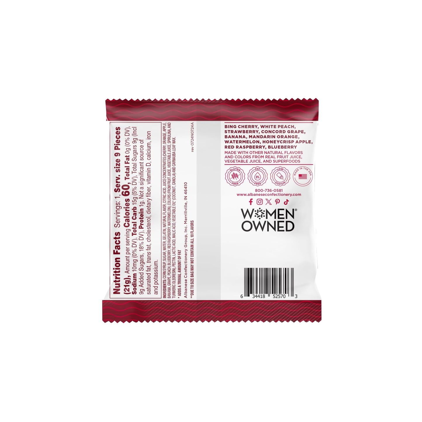 Albanese Gummi Bears, Berry Flavored, Individually Wrapped, 1oz Bags, Pack of 200