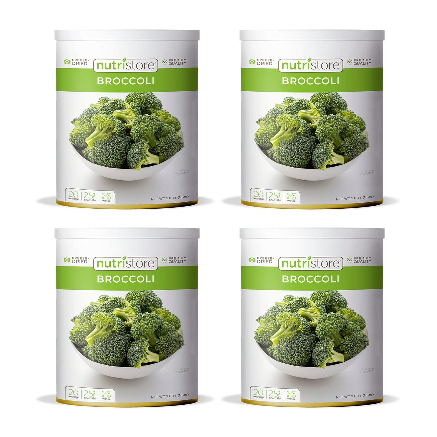 Nutristore Freeze Dried Broccoli | Vegetables For Healthy Snack Or Long Term Storage | Emergency Survival Canned Food Supply | B