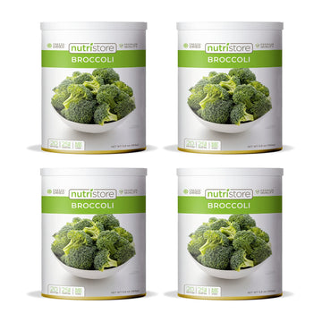 Nutristore Freeze Dried Broccoli | Vegetables For Healthy Snack Or Long Term Storage | Emergency Survival Canned Food Supply | B