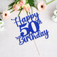 Kaoenla Glitter 50th Birthday Cake Topper, Blue, Paper, Model DDY-695-13-706-75, Cheers to 50 Years Party Decor